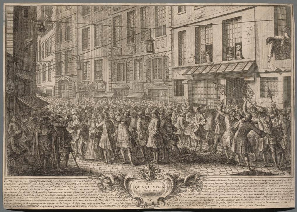 "La Rue Quincampoix" en 1720